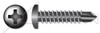 #10 X 1-1/4" Self-Drilling Screws, Pan Phillips Drive, Steel, Black Zinc and Baked