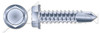 5/16"-12 X 1-1/2" Sheet Metal Self Tapping Screws with Drill Point, Indented Hex Washer Head with Locking Serrations, Zinc Plated Steel, #4 Self-Drilling Point