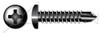 #8 X 1/2" Self-Drilling Screws, Pan Phillips Drive, Steel, Black Oxide