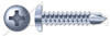 #10 X 1-1/4" Self-Drilling Screws, Pan Phillips Drive, Steel, Zinc Plated and Baked