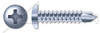 #12 X 1-5/8" Self-Drilling Screws, Pan Phillips Drive, Steel, Zinc Plated and Baked