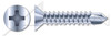 #10 X 1-1/4" Self-Drilling Screws, Flat Phillips Drive, Steel, Zinc Plated and Baked