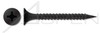 #10 X 1-1/2" Drywall Screws, Bugle Head with Phillips Drive, Coarse Threading, Black Phosphate Coated Steel