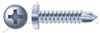 #10 X 1/2" Self-Drilling Screws, Pan Phillips Drive, Serrated, Steel, Zinc Plated and Baked