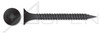 #8 X 3" Drywall Screws, Bugle Phillips Drive, Fine Thread, Sharp Point, Steel, Black Phosphate