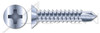 #10 X 1-1/2" Self-Drilling Screws, Flat Undercut Phillips Drive, Steel, Zinc Plated and Baked