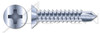 #10 X 1/2" Self-Drilling Screws, Flat Undercut Phillips Drive, Steel, Zinc Plated and Baked
