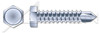 #10 X 1" Self-Drilling Screws, Indented Hex Head, Steel, Zinc Plated and Baked