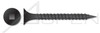 #10 X 4" Drywall Screws, Bugle Square Drive, Coarse Thread, Sharp Point, Steel, Black Phosphate