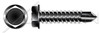 #10 X 1" Sheet Metal Self Tapping Screws with Drill Point, Indented Hex Washer Head, Black Oxide Coated Steel