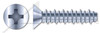 #10 X 1/2" Hi-Lo Self-Tapping Sheet Metal Screws, Flat Phillips Drive, Full Thread, Steel, Zinc Plated