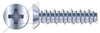 #10 X 1/2" Hi-Lo Self-Tapping Sheet Metal Screws, Flat Undercut Phillips Drive, Full Thread, Steel, Zinc Plated