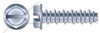 #14 X 1" Hi-Lo Self-Tapping Sheet Metal Screws, Hex Indented Washer, Slotted, Full Thread, Steel, Zinc Plated