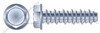 #10 X 3/8" Self Tapping Sheet Metal Screws with Hi-Lo Threading, Indented Hex Washer Head, Zinc Plated Steel