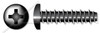 #4 X 1/2" Hi-Lo Self-Tapping Sheet Metal Screws, Pan Phillips Drive, Full Thread, Steel, Black Oxide
