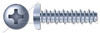 #12 X 1/2" Hi-Lo Self-Tapping Sheet Metal Screws, Pan Phillips Drive, Full Thread, Steel, Zinc Plated