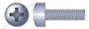 #10-24 X 1/4" Machine Screws, Fillister Phillips Drive, Full Thread, Steel, Zinc Plated
