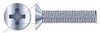 #8-32 X 1/2" Machine Screws, Flat Phillips Drive, 100 Degree Countersink, Full Thread, Steel, Zinc Plated