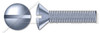 #10-32 X 1" Machine Screws, Oval Slot Drive, 82 Degree Countersink, Full Thread, Steel, Zinc Plated