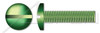 #8-32 X 1/4" Machine Screws, Grounding Screws, Binding Head Slot Drive, Full Thread, Steel, Green Zinc