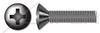 #6-32 X 1/2" Machine Screws, Oval Phillips Drive, 82 Degree Countersink, Full Thread, Steel, Black Zinc