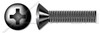 #10-32 X 1-1/2" Machine Screws, Oval Phillips Drive, 82 Degree Countersink, Full Thread, Steel, Black Oxide