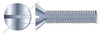 #8-32 X 3/4" Machine Screws, Flat Slot Drive, 82 Degree Countersink, Full Thread, Steel, Zinc Plated
