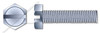 #10-32 X 2-1/4" Machine Screws, Hex Indented Slotted, Full Thread, Steel, Zinc Plated