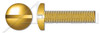 #4-40 X 3/4" Machine Screws, Pan Slot Drive, Full Thread, Steel, Yellow Zinc