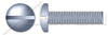 1/2"-13 X 4" Machine Screws, Pan Slot Drive, Full Thread, Steel, Zinc Plated