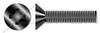 #8-32 X 3/4" Machine Screws, Flat Phillips Drive, 82 Degree Countersink, Full Thread, Steel, Black Oxide