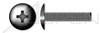 #4-40 X 5/16" Machine Screws, Truss Phillips Drive, Full Thread, Steel, Black Oxide