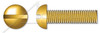 1/4"-20 X 3/8" Machine Screws, Round Slot Drive, Full Thread, Steel, Yellow Zinc