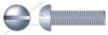 #10-24 X 1-1/4" Machine Screws, Round Slot Drive, Full Thread, Steel, Zinc Plated