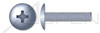 #8-32 X 3/8" Machine Screws, Truss Phillips Drive, Full Thread, Steel, Zinc Plated
