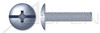 #8-32 X 2" Machine Screws, Truss Phillips/Slot Combo Drive, Full Thread, Steel, Zinc Plated