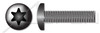 #10-32 X 1/2" Pan Head Machine Screws with 6Lobe Torx(r) Drive, Black Zinc Plated Steel