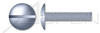 #10-24 X 7/8" Machine Screws, Truss Slot Drive, Full Thread, Steel, Zinc Plated