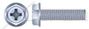 1/4"-20 X 3/8" Machine Screws, Hex Indented Washer Phillips Drive, Full Thread, Steel, Zinc Plated