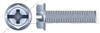 #10-32 X 3/8" Machine Screws, Hex Indented Washer Phillips/Slot Combo Drive, Full Thread, Steel, Zinc Plated