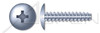 #10-14 X 1/2" Truss Head Trilobe 48-2 Thread Rolling Screws for Plastics with Phillips Drive, Steel, Zinc Plated and Waxed