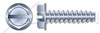 #12-11 X 1" Hex Indented Washer Head Trilobe 48-2 Thread Rolling Screws for Plastics with Slot Drive, Steel, Zinc Plated and Waxed