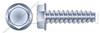 #6-19 X 3/8" Hex Indented Washer Head Trilobe 48-2 Thread Rolling Screws for Plastics, Steel, Zinc Plated and Waxed