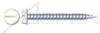 #7-16 X 1/2" Needle Point Self Piercing Screws, Indented 1/4" Hex Washer Head with Slotted Drive, Zinc Plated Steel, Head Painted White #7-16 X 1/2" Needle Point Self Piercing Screws, Indented 1/4" Hex Washer Head with Slotted Drive, Zinc Plated Steel, Head Painted White