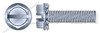 #10-24 X 3/8" SEMS Machine Screws with External Tooth Lock Washer, Hex Slotted Washer, Steel, Zinc Plated and Baked