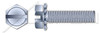 #10-24 X 3/8" SEMS Machine Screws with External Tooth Lock Washer, Hex Slotted, Steel, Zinc Plated and Baked