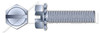 #10-32 X 1/2" SEMS Machine Screws with External Tooth Lock Washer, Hex Slotted, Steel, Zinc Plated and Baked