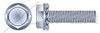 #10-24 X 3/8" SEMS Machine Screws with External Tooth Lock Washer, Hex Washer, Steel, Zinc Plated and Baked