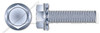 1/4"-20 X 1/2" SEMS Machine Screws with External Tooth Lock Washer, Hex Washer, Steel, Zinc Plated and Baked