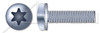 #10-24 X 1/2" SEMS Machine Screws with Internal Tooth Lock Washer, Pan Head with 6Lobe Torx(r) Drive, Steel, Zinc Plated and Baked